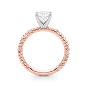 Heirloom Cable Dia Engagement Ring Round Diamond Engagement Ring in 10K/14K gold and platinum with certified lab-grown or natural diamonds
