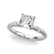 Heirloom Cable Dia Engagement Ring Round Diamond Engagement Ring in 10K/14K gold and platinum with certified lab-grown or natural diamonds