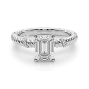 Heirloom Cable Dia Engagement Ring Round Diamond Engagement Ring in 10K/14K gold and platinum with certified lab-grown or natural diamonds