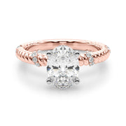 Heirloom Cable Dia Engagement Ring Round Diamond Engagement Ring in 10K/14K gold and platinum with certified lab-grown or natural diamonds