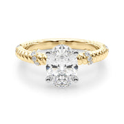 Heirloom Cable Dia Engagement Ring Round Diamond Engagement Ring in 10K/14K gold and platinum with certified lab-grown or natural diamonds