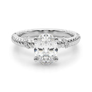 Heirloom Cable Dia Engagement Ring Round Diamond Engagement Ring in 10K/14K gold and platinum with certified lab-grown or natural diamonds