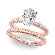 Heirloom Cable Dia Engagement Ring Round Diamond Engagement Ring in 10K/14K gold and platinum with certified lab-grown or natural diamonds