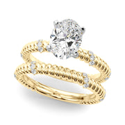 Heirloom Cable Dia Engagement Ring Round Diamond Engagement Ring in 10K/14K gold and platinum with certified lab-grown or natural diamonds