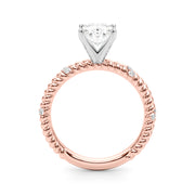 Heirloom Cable Dia Engagement Ring Round Diamond Engagement Ring in 10K/14K gold and platinum with certified lab-grown or natural diamonds