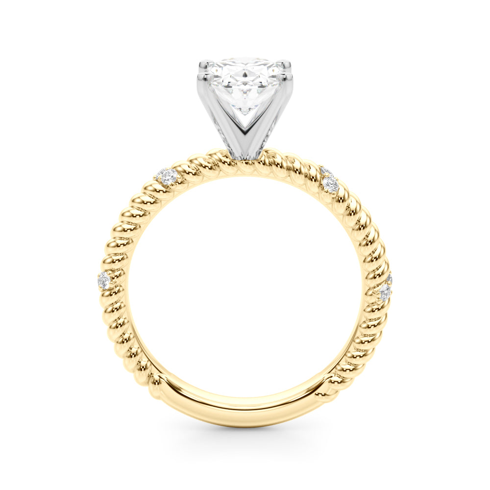 Heirloom Cable Dia Engagement Ring Round Diamond Engagement Ring in 10K/14K gold and platinum with certified lab-grown or natural diamonds