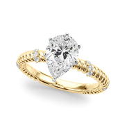 Heirloom Cable Dia Engagement Ring Round Diamond Engagement Ring in 10K/14K gold and platinum with certified lab-grown or natural diamonds