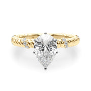 Heirloom Cable Dia Engagement Ring Round Diamond Engagement Ring in 10K/14K gold and platinum with certified lab-grown or natural diamonds