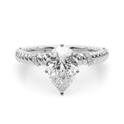 Heirloom Cable Dia Engagement Ring Round Diamond Engagement Ring in 10K/14K gold and platinum with certified lab-grown or natural diamonds