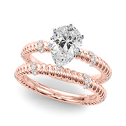 Heirloom Cable Dia Engagement Ring Round Diamond Engagement Ring in 10K/14K gold and platinum with certified lab-grown or natural diamonds
