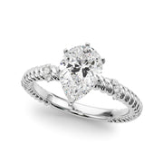 Heirloom Cable Dia Engagement Ring Round Diamond Engagement Ring in 10K/14K gold and platinum with certified lab-grown or natural diamonds