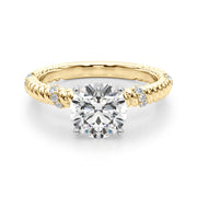Heirloom Cable Dia Engagement Ring Round Diamond Engagement Ring in 10K/14K gold and platinum with certified lab-grown or natural diamonds