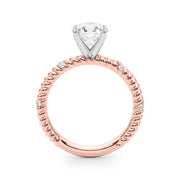 Heirloom Cable Dia Engagement Ring Round Diamond Engagement Ring in 10K/14K gold and platinum with certified lab-grown or natural diamonds