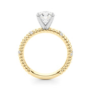 Heirloom Cable Dia Engagement Ring Round Diamond Engagement Ring in 10K/14K gold and platinum with certified lab-grown or natural diamonds
