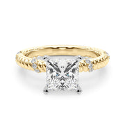 Heirloom Cable Dia Engagement Ring Round Diamond Engagement Ring in 10K/14K gold and platinum with certified lab-grown or natural diamonds