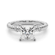 Heirloom Cable Dia Engagement Ring Round Diamond Engagement Ring in 10K/14K gold and platinum with certified lab-grown or natural diamonds