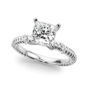 Heirloom Cable Dia Engagement Ring Round Diamond Engagement Ring in 10K/14K gold and platinum with certified lab-grown or natural diamonds