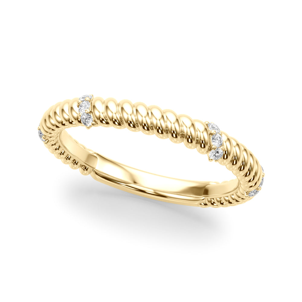 Twisting Diamond Accented Half Eternity Ring in 10K/14K gold and platinum with certified lab-grown or natural diamonds