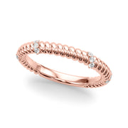 Twisting Diamond Accented Half Eternity Ring in Gold & Platinum