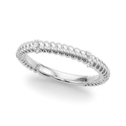 Twisting Diamond Accented Half Eternity Ring in Gold & Platinum
