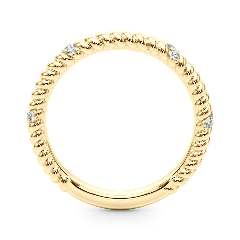 Twisting Diamond Accented Half Eternity Ring in Gold & Platinum