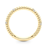Twisting Diamond Accented Half Eternity Ring in Gold & Platinum