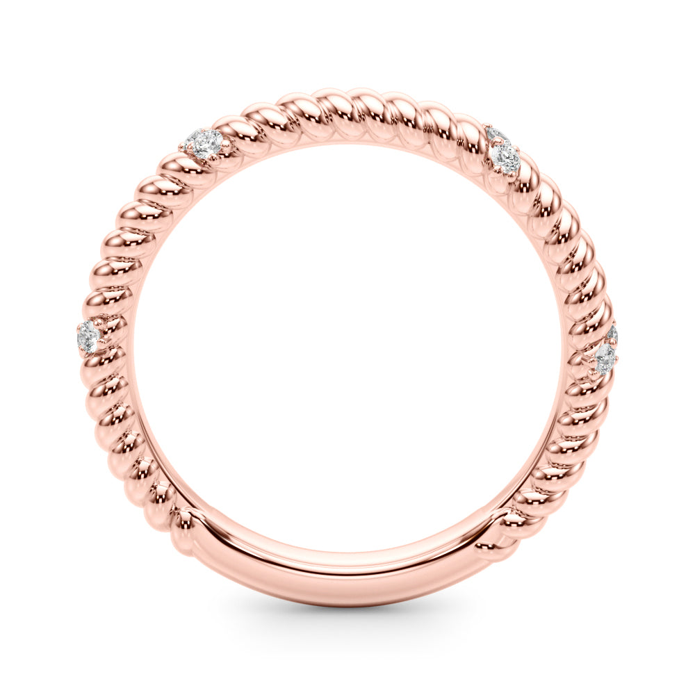 Twisting Diamond Accented Half Eternity Ring in Gold & Platinum