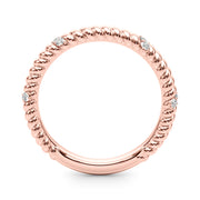 Twisting Diamond Accented Half Eternity Ring in Gold & Platinum