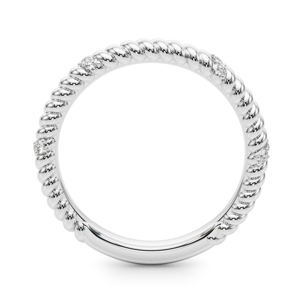 Twisting Diamond Accented Half Eternity Ring in Gold & Platinum