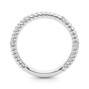 Twisting Diamond Accented Half Eternity Ring in Gold & Platinum