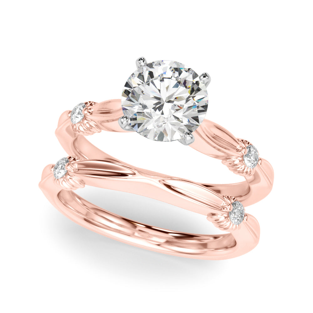 Luxe Infinity Dia Engagement Ring Round Diamond Engagement Ring in 10K/14K gold and platinum with certified lab-grown or natural diamonds
