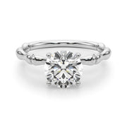 Refined Bamboo Engagement Ring Round Diamond Engagement Ring in 10K/14K gold and platinum with certified lab-grown or natural diamonds