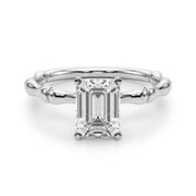 Refined Bamboo Engagement Ring Round Diamond Engagement Ring in 10K/14K gold and platinum with certified lab-grown or natural diamonds