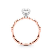 Refined Bamboo Engagement Ring Round Diamond Engagement Ring in 10K/14K gold and platinum with certified lab-grown or natural diamonds