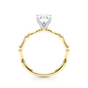 Refined Bamboo Engagement Ring Round Diamond Engagement Ring in 10K/14K gold and platinum with certified lab-grown or natural diamonds