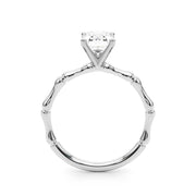 Refined Bamboo Engagement Ring Round Diamond Engagement Ring in 10K/14K gold and platinum with certified lab-grown or natural diamonds