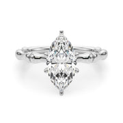 Refined Bamboo Engagement Ring Round Diamond Engagement Ring in 10K/14K gold and platinum with certified lab-grown or natural diamonds