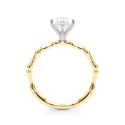 Refined Bamboo Engagement Ring Round Diamond Engagement Ring in 10K/14K gold and platinum with certified lab-grown or natural diamonds