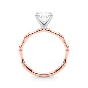 Refined Bamboo Engagement Ring Round Diamond Engagement Ring in 10K/14K gold and platinum with certified lab-grown or natural diamonds