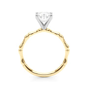 Refined Bamboo Engagement Ring Round Diamond Engagement Ring in 10K/14K gold and platinum with certified lab-grown or natural diamonds