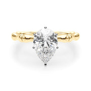 Refined Bamboo Engagement Ring Round Diamond Engagement Ring in 10K/14K gold and platinum with certified lab-grown or natural diamonds