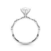 Refined Bamboo Engagement Ring Round Diamond Engagement Ring in 10K/14K gold and platinum with certified lab-grown or natural diamonds