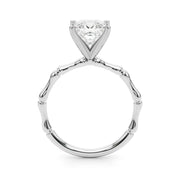 Refined Bamboo Engagement Ring Round Diamond Engagement Ring in 10K/14K gold and platinum with certified lab-grown or natural diamonds