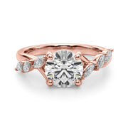 Iconic Sidestone Round Diamond Engagement Ring in 10K/14K gold and platinum with certified lab-grown or natural diamonds