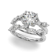 Iconic Sidestone Round Diamond Engagement Ring in 10K/14K gold and platinum with certified lab-grown or natural diamonds