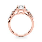 Iconic Sidestone Round Diamond Engagement Ring in 10K/14K gold and platinum with certified lab-grown or natural diamonds