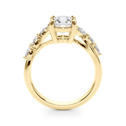 Iconic Sidestone Round Diamond Engagement Ring in 10K/14K gold and platinum with certified lab-grown or natural diamonds