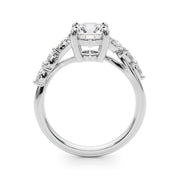 Iconic Sidestone Round Diamond Engagement Ring in 10K/14K gold and platinum with certified lab-grown or natural diamonds