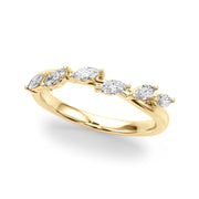 Marquise Half Eternity Ring in 10K/14K gold and platinum with certified lab-grown or natural diamonds