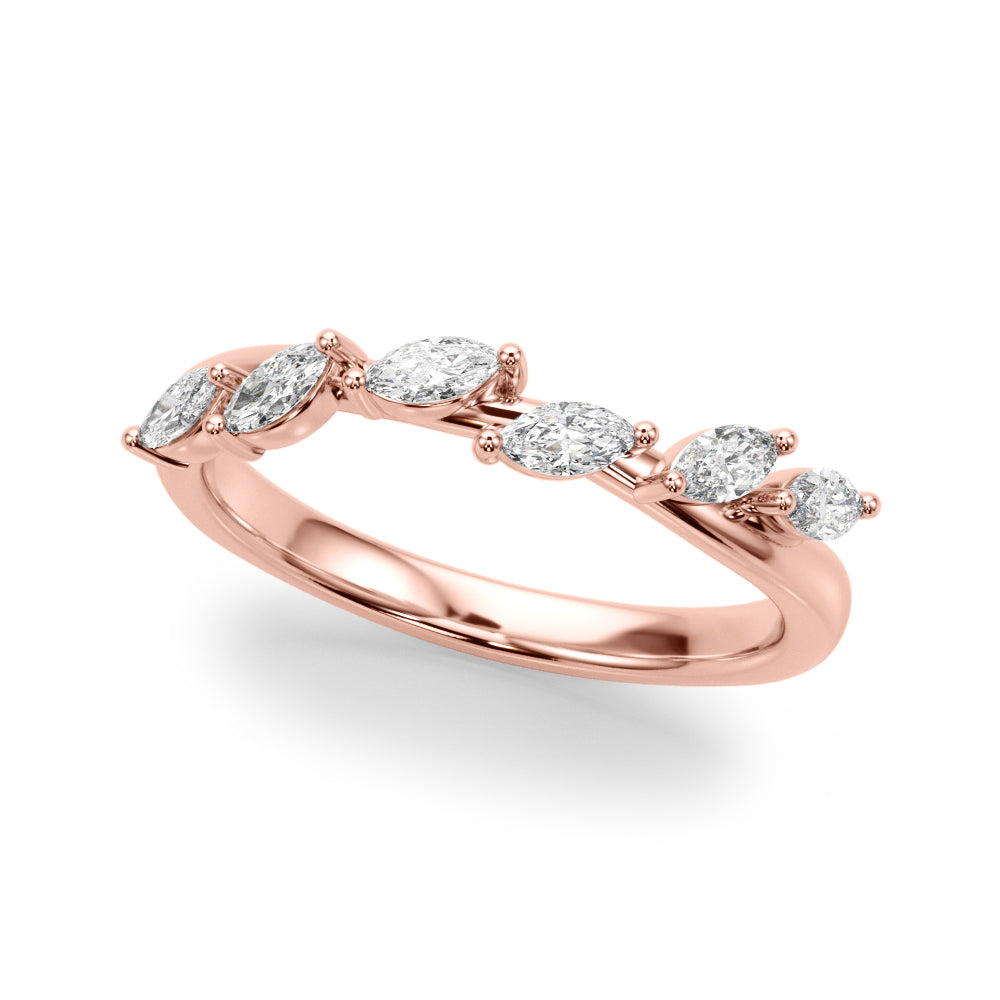Marquise Half Eternity Ring in Gold & Platinum